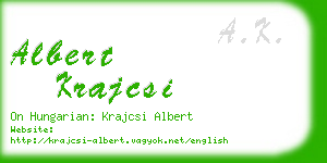 albert krajcsi business card